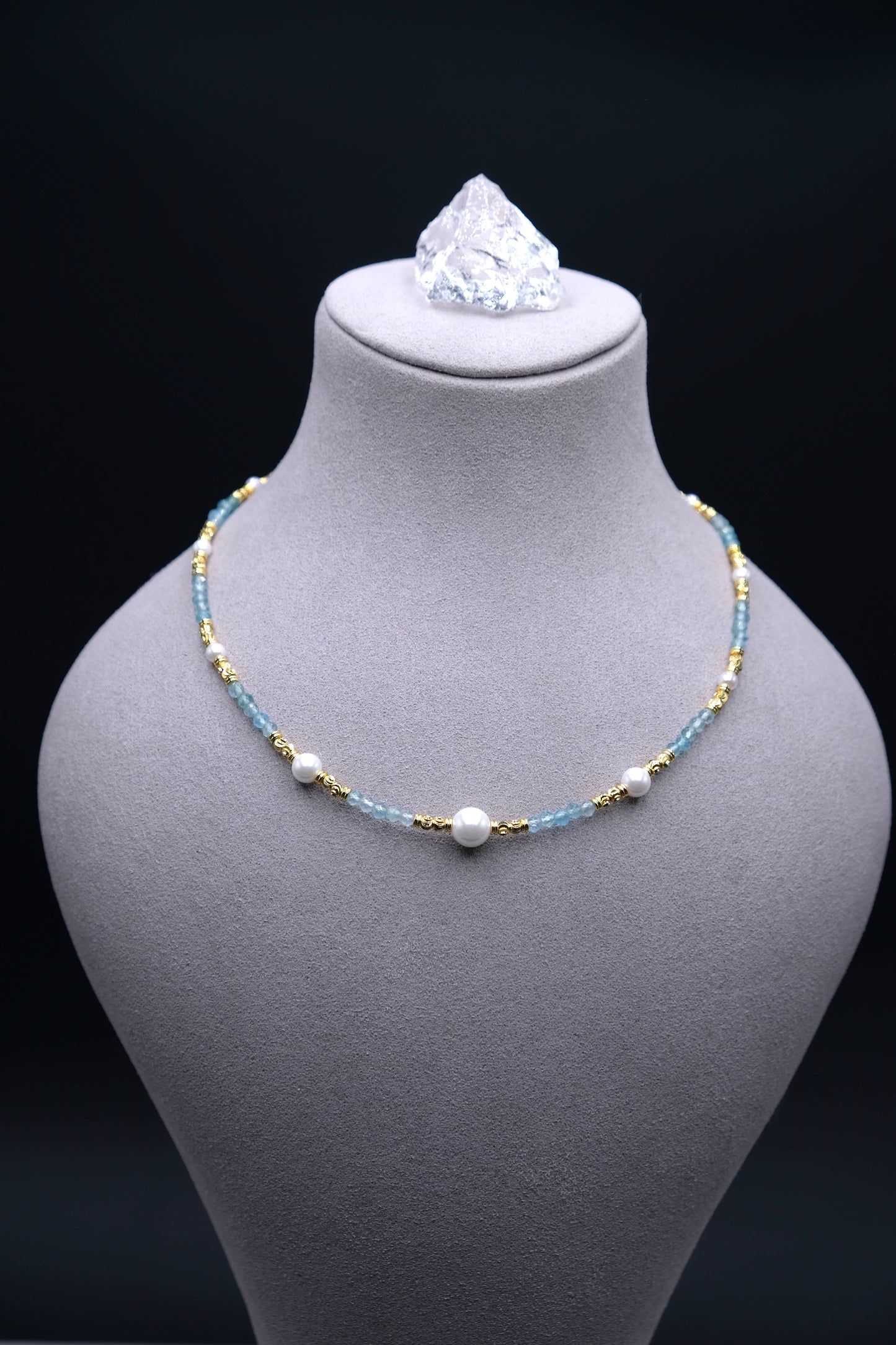 Clarity Current | Blue Apatite Bead Necklace
