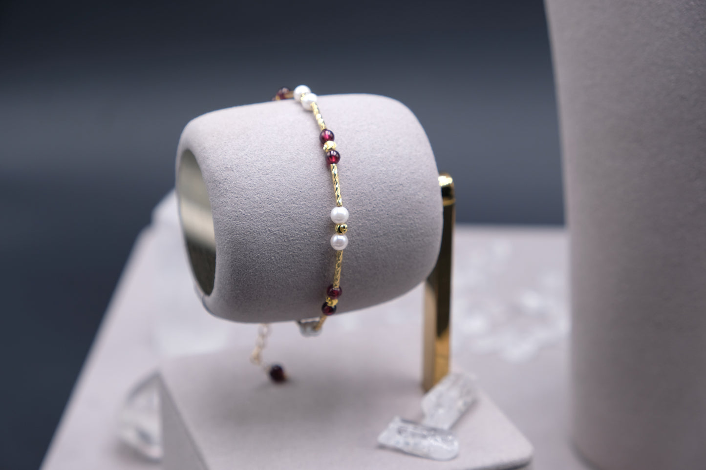Thread of Her Own | Garnet Necklace Bracelet Set
