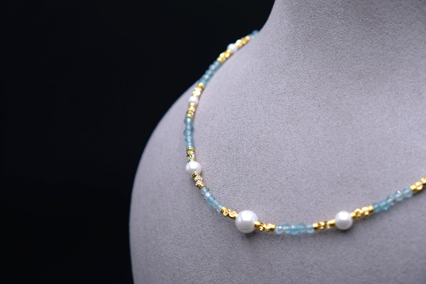 Clarity Current | Blue Apatite Bead Necklace