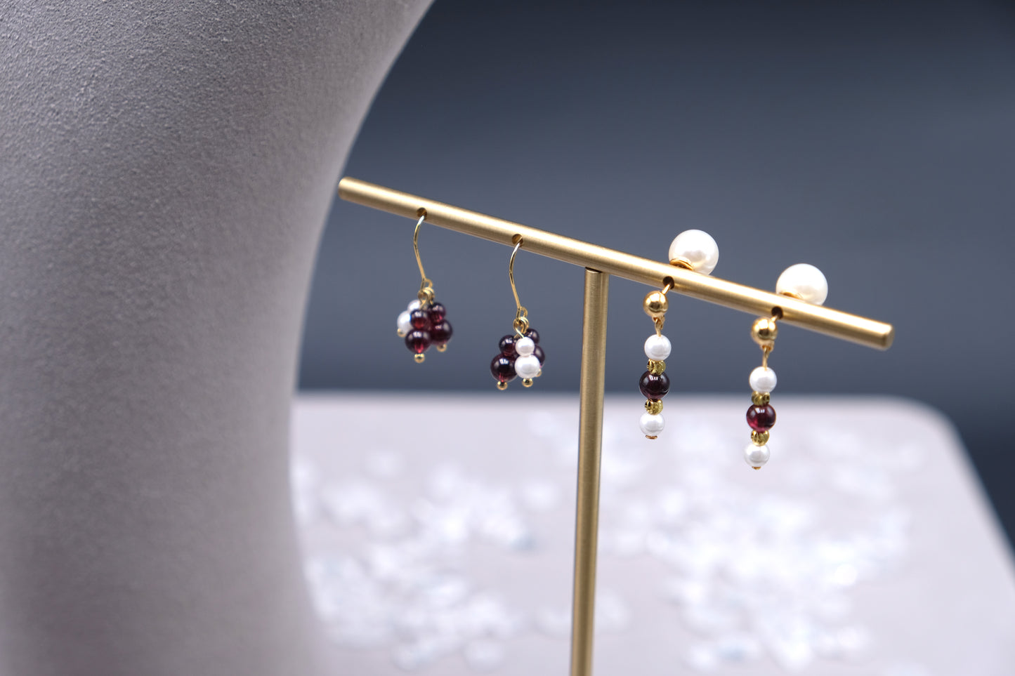 Thread of Her Own | Garnet Necklace Bracelet Set