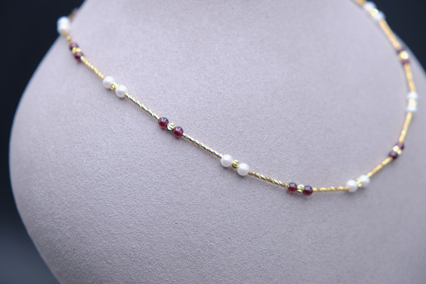 Thread of Her Own | Garnet Necklace Bracelet Set