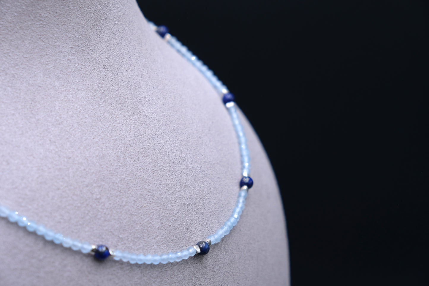 Ocean's Compass | Aquamarine & Azurite Necklace