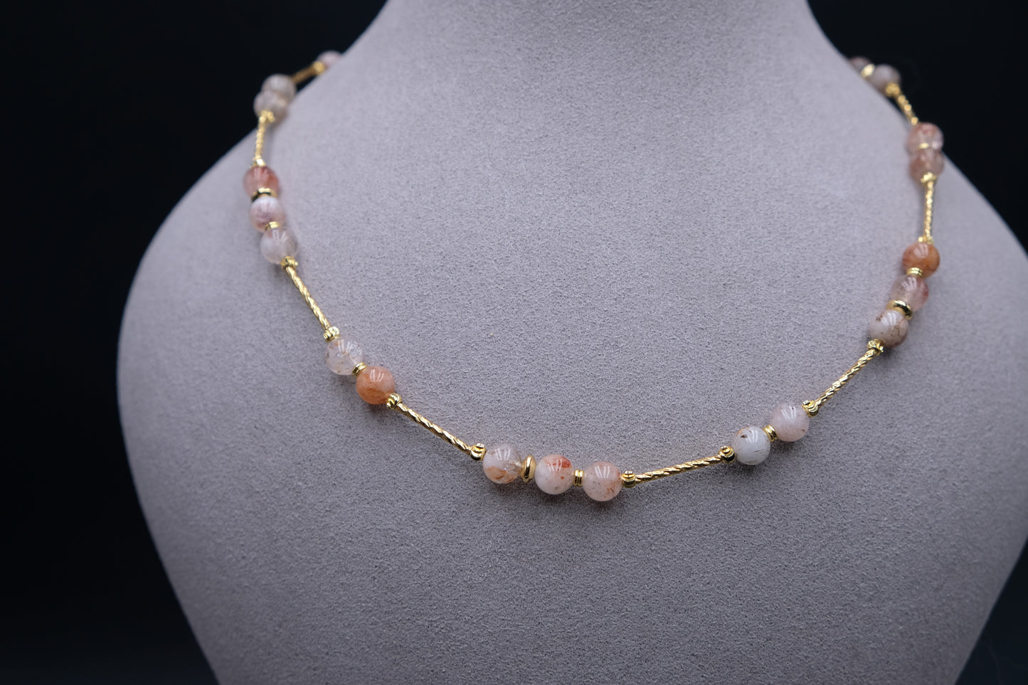 Light Between Shadows | Black Golden Super Seven & 18K Gold-Plated Necklace Set