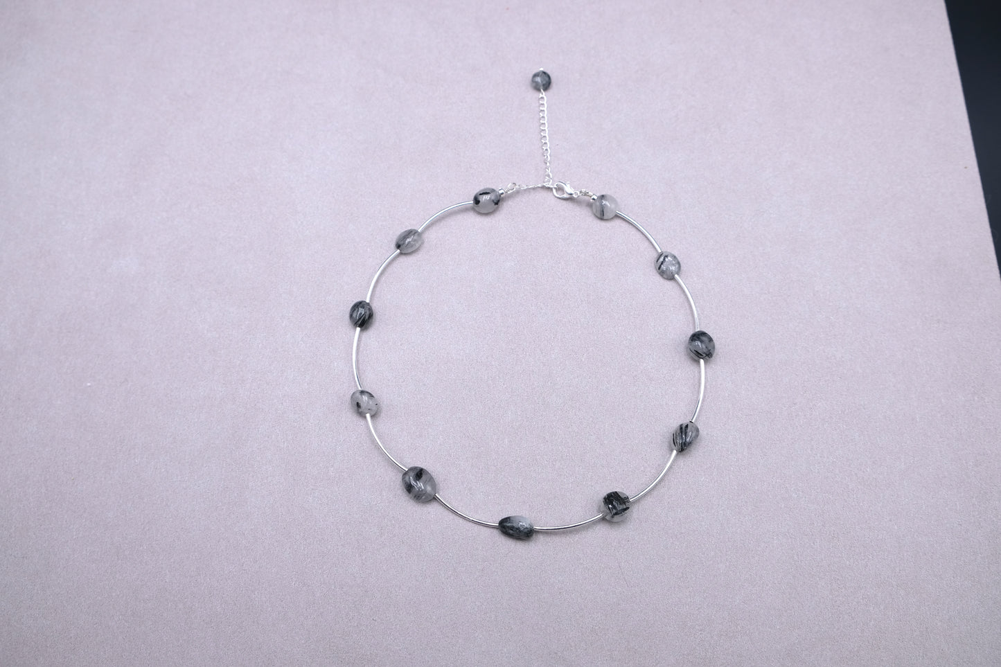 Whispers of the Night | Black Rutilated Quartz Necklace & Bracelet Set
