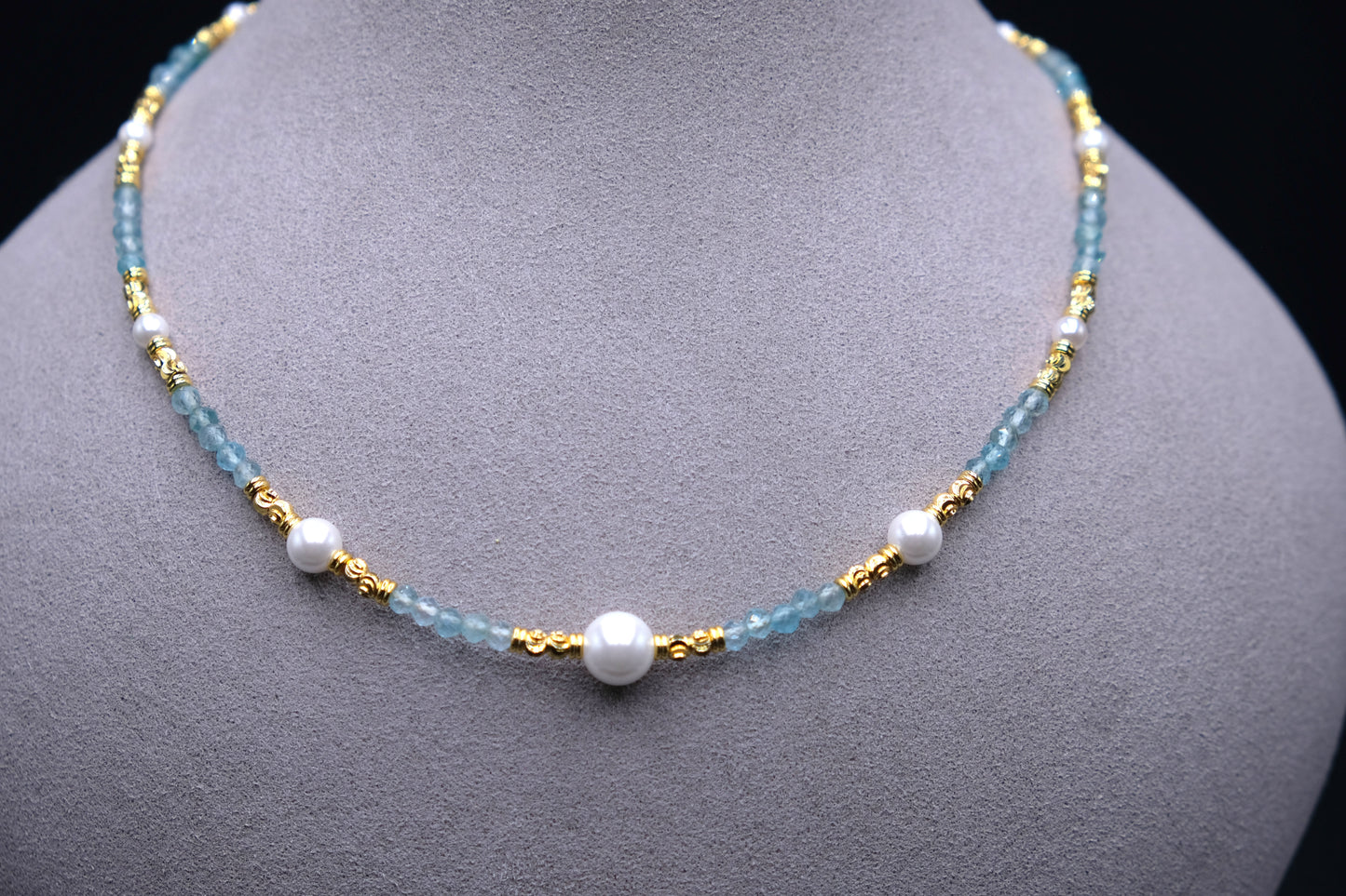 Clarity Current | Blue Apatite Bead Necklace
