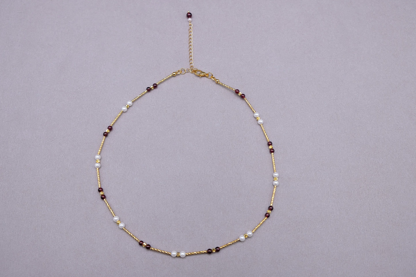 Thread of Her Own | Garnet Necklace Bracelet Set