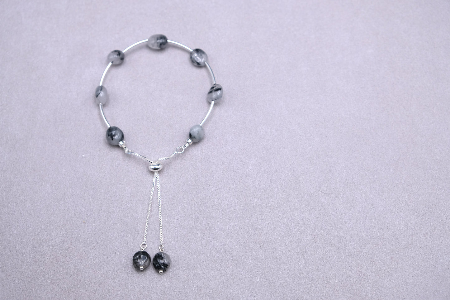 Whispers of the Night | Black Rutilated Quartz Necklace & Bracelet Set