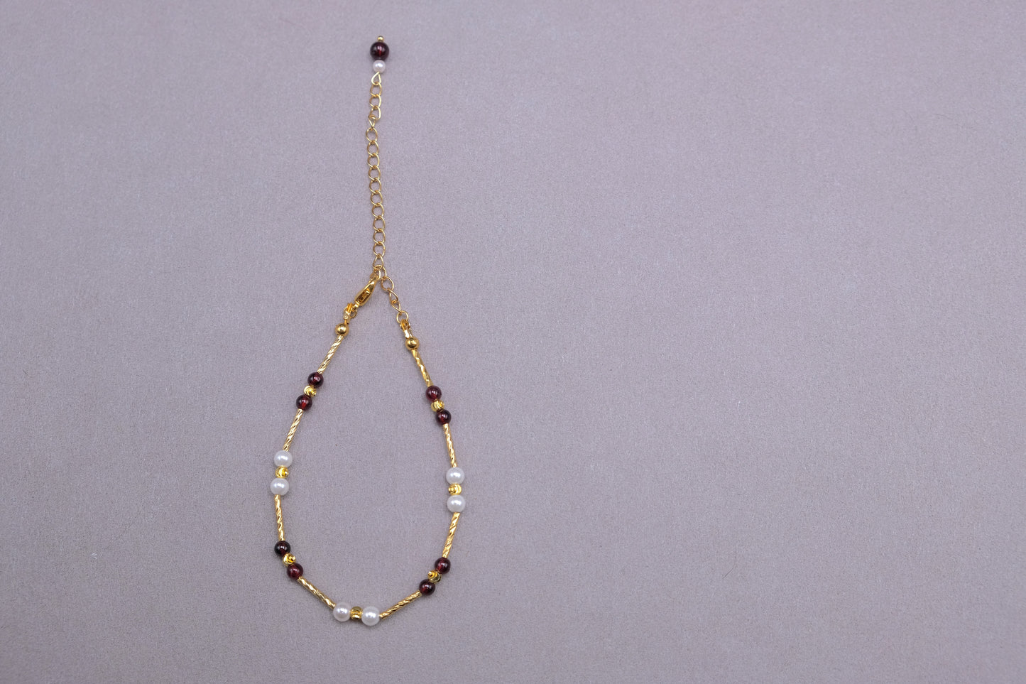 Thread of Her Own | Garnet Necklace Bracelet Set