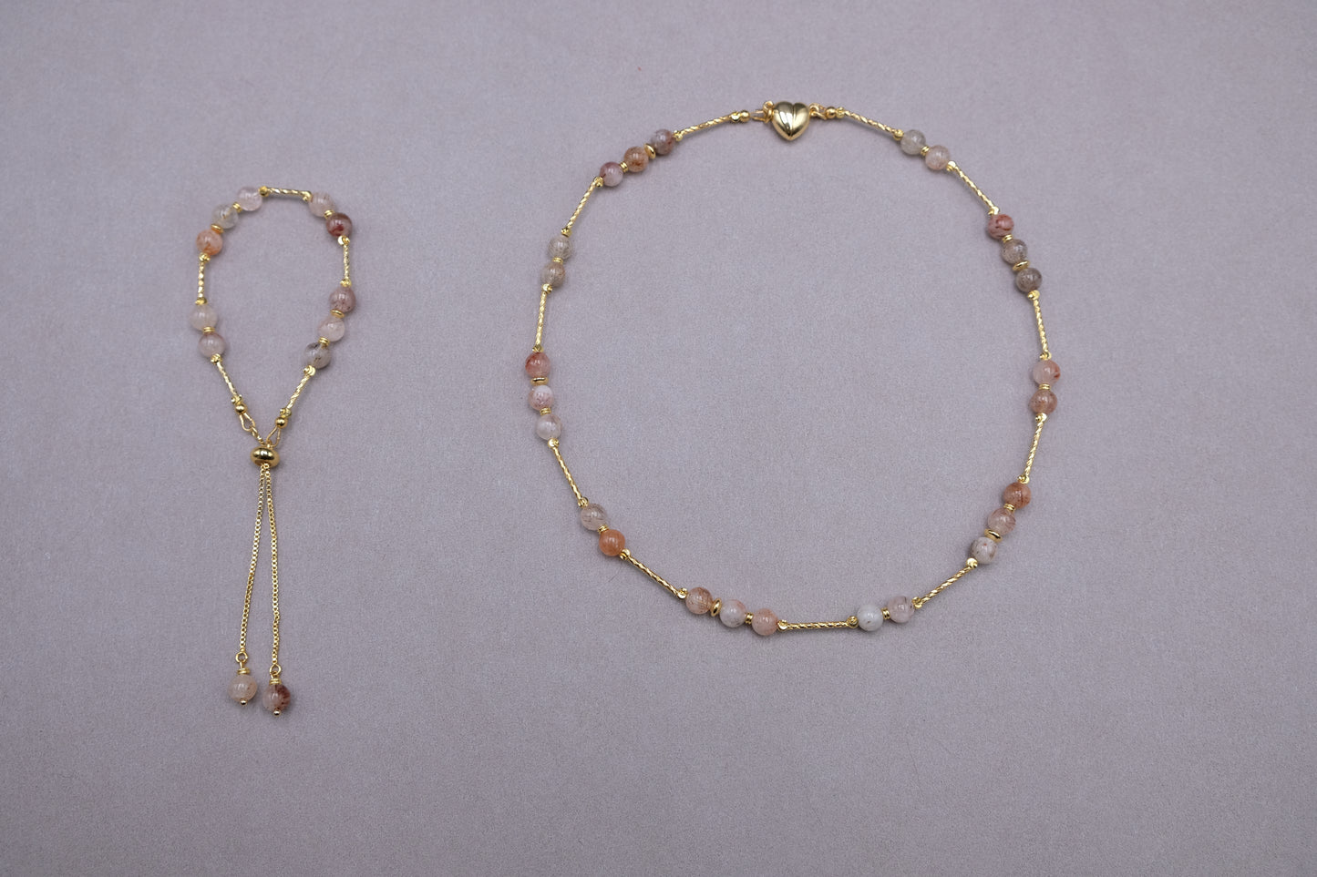 Light Between Shadows | Black Golden Super Seven & 18K Gold-Plated Necklace Set