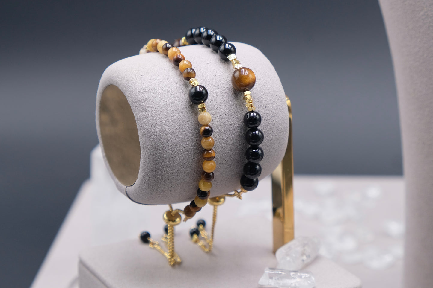 Fortune’s Resonance | Tiger’s Eye & Green Phantom Quartz Crystal Jewelry Set